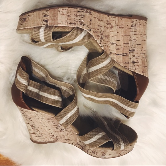 Merona Shoes - Mossimo Cork Striped Wedges